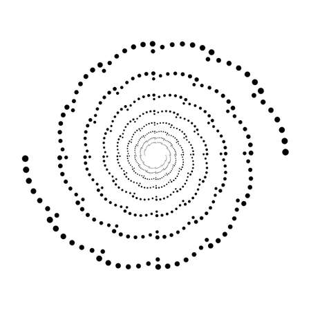 Design spiral dots backdrop. Abstract monochrome background. Vector-art illustration. No gradientのイラスト素材