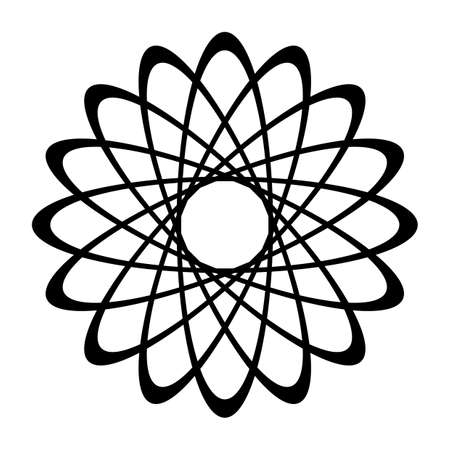 Design monochrome decorative circle element. Abstract grating backdrop. Vector-art illustrationのイラスト素材