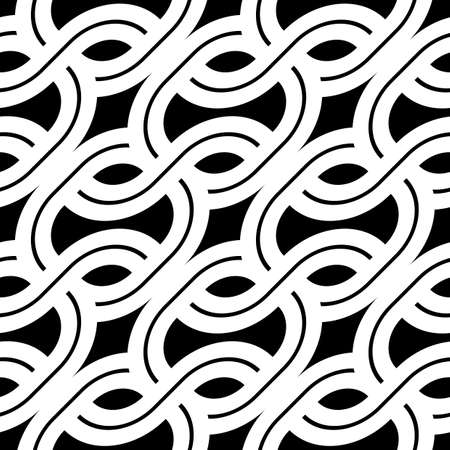 Design seamless monochrome zigzag pattern. Abstract interlaced background. Vector artのイラスト素材