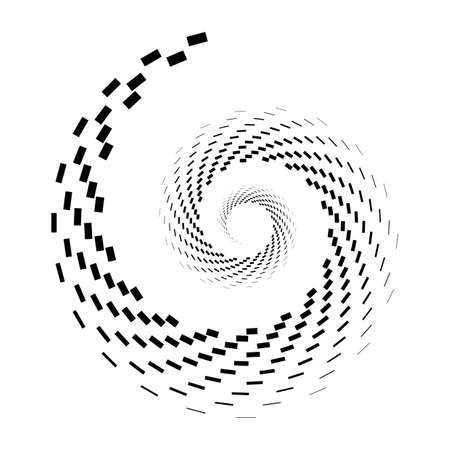 Design spiral dots backdrop. Abstract monochrome background. Vector-art illustration. No gradientのイラスト素材