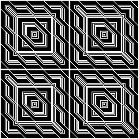 Design seamless monochrome geometric pattern. Abstract square background. Vector artのイラスト素材