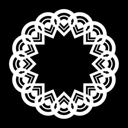 Design monochrome circle element. Abstract grating backdrop. Vector-art illustrationのイラスト素材