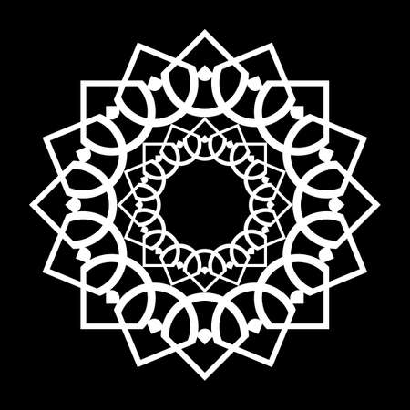 Design monochrome decorative element. Abstract circle backdrop. Vector-art illustrationのイラスト素材