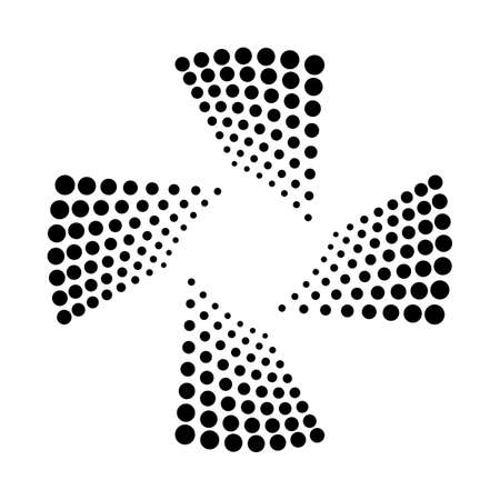 Design spiral dots backdrop. Abstract monochrome background. Vector-art illustration. No gradientのイラスト素材