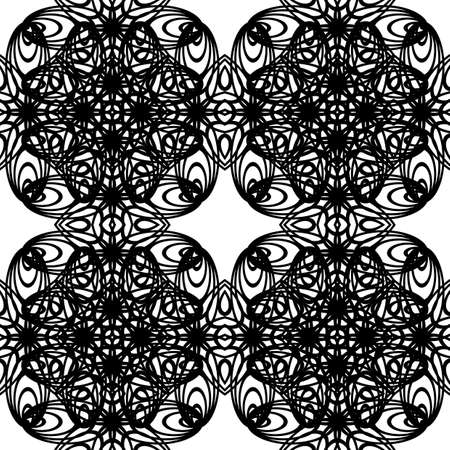 Design seamless decorative pattern. Abstract monochrome lacy background. Vector artのイラスト素材
