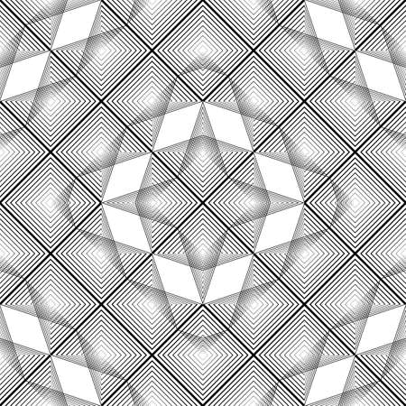 Design seamless diamond pattern. Abstract monochrome lacy background.