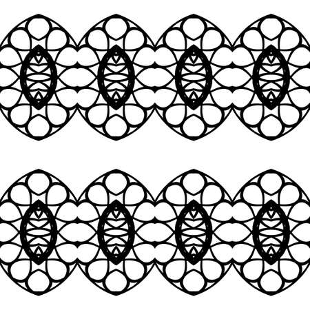 Design seamless decorative pattern. Abstract monochrome lacy background.のイラスト素材
