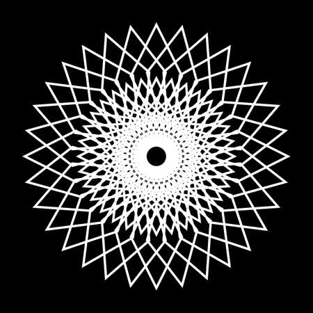 Design monochrome decorative snowflake element. Abstract grating backdrop. Vector-art illustrationのイラスト素材