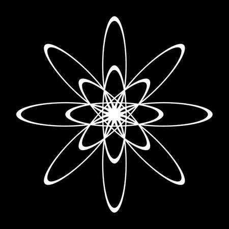 Design monochrome decorative circle element. Abstract grating backdrop. Vector-art illustrationのイラスト素材