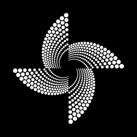 Design spiral dots backdrop. Abstract monochrome background. Vector-art illustration. No gradientのイラスト素材