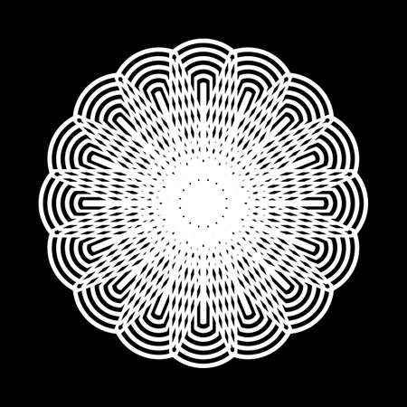 Design monochrome decorative element. Abstract circle backdrop. Vector-art illustrationのイラスト素材