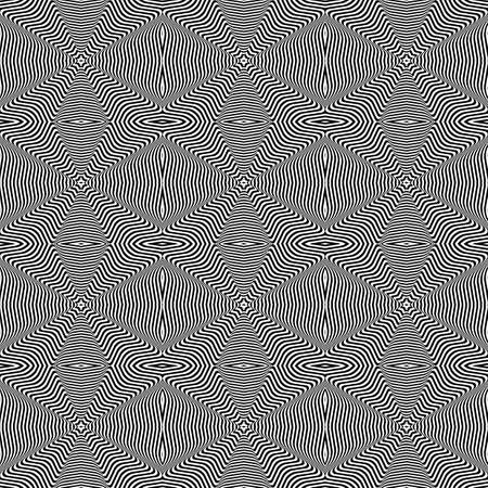 Design seamless monochrome stripy pattern. Abstract waving background. Vector artのイラスト素材