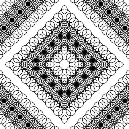 Design seamless decorative lacy pattern. Abstract diamond monochrome background. Vector artのイラスト素材