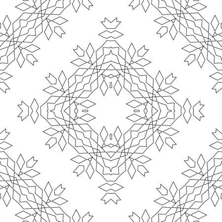 Design seamless decorative lacy pattern. Abstract diamond monochrome background. Vector artのイラスト素材
