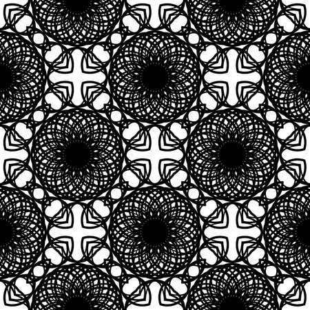 Design seamless decorative pattern. Abstract monochrome lacy background. Vector artのイラスト素材