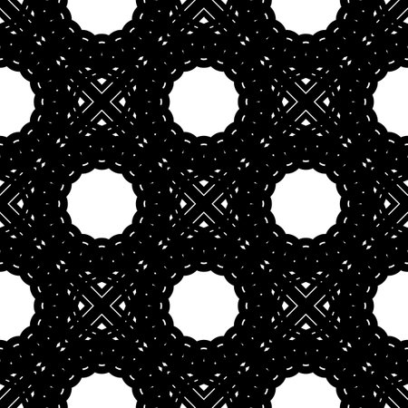 Design seamless decorative pattern. Abstract monochrome lacy background. Vector art