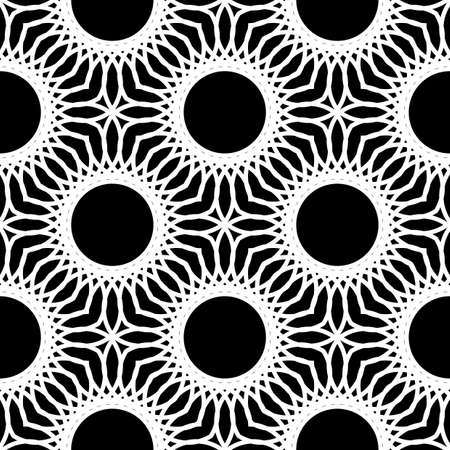 Design seamless decorative pattern. Abstract monochrome lacy background. Vector artのイラスト素材