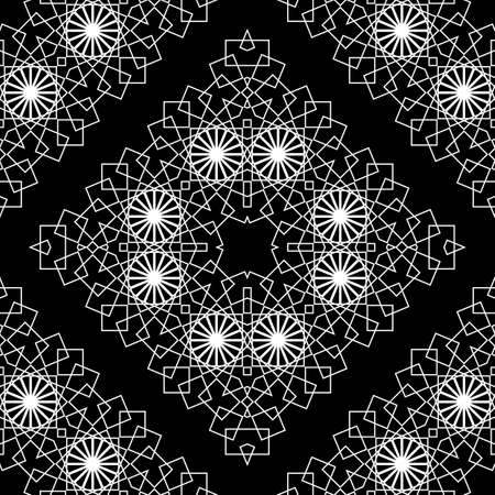 Design seamless decorative lacy pattern. Abstract diamond monochrome background. Vector artのイラスト素材