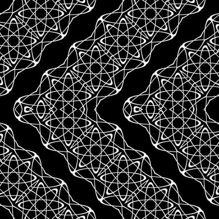 Design seamless zigzag decorative pattern. Abstract monochrome grating background. Vector artのイラスト素材