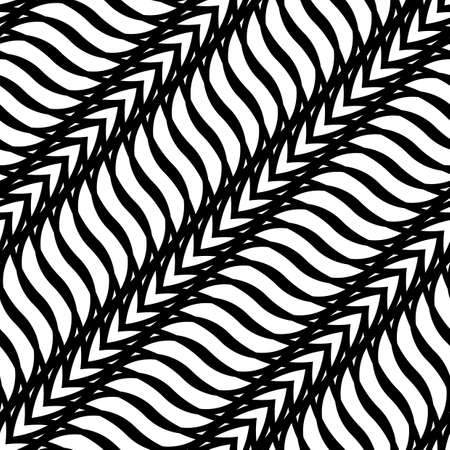 Design seamless monochrome zigzag pattern. Abstract waving background. Vector artのイラスト素材