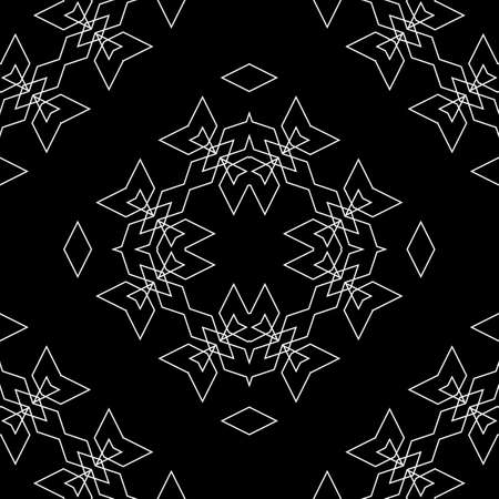 Design seamless decorative lacy pattern. Abstract diamond monochrome background. Vector artのイラスト素材