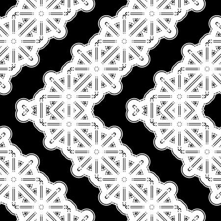 Design seamless zigzag decorative pattern. Abstract monochrome grating background. Vector artのイラスト素材