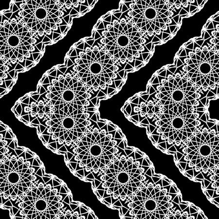 Design seamless zigzag decorative pattern. Abstract monochrome grating background. Vector artのイラスト素材