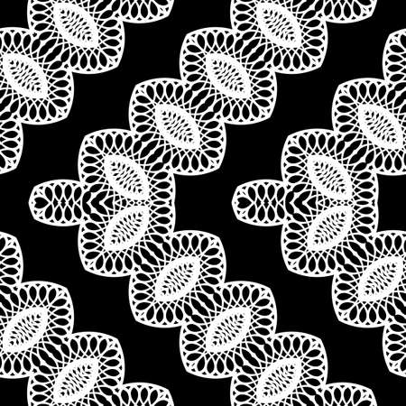 Design seamless zigzag decorative pattern. Abstract monochrome grating background. Vector artのイラスト素材