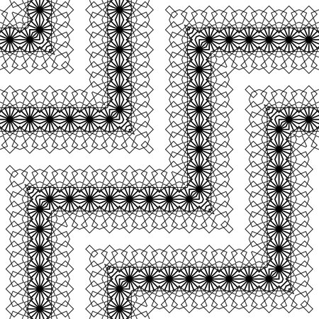 Design seamless zigzag decorative pattern. Abstract monochrome grating background. Vector artのイラスト素材