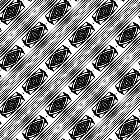 Design seamless monochrome geometric pattern. Abstract stripy background. Vector artのイラスト素材