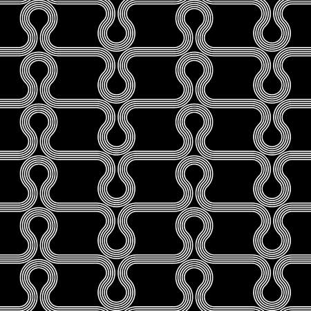 Design seamless monochrome stripy pattern. Abstract waving background. Vector artのイラスト素材