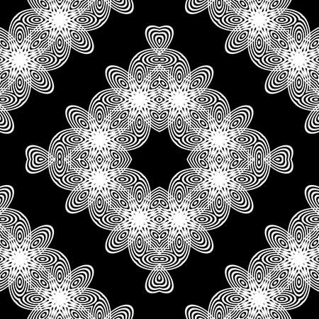 Design seamless decorative lacy pattern. Abstract diamond monochrome background. Vector artのイラスト素材