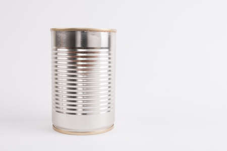 Tin can on a white backgroundの写真素材