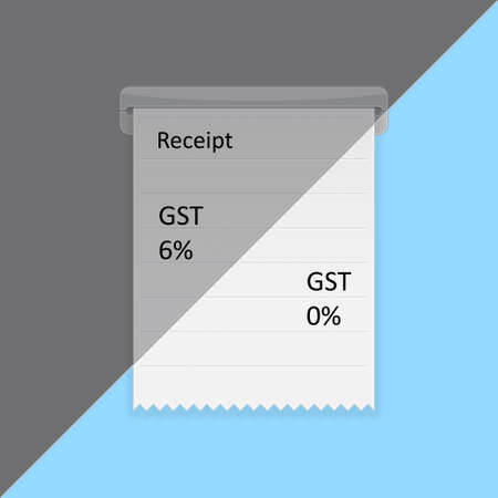 GST text cut down by sword on a green background. Concept of abolished GST.