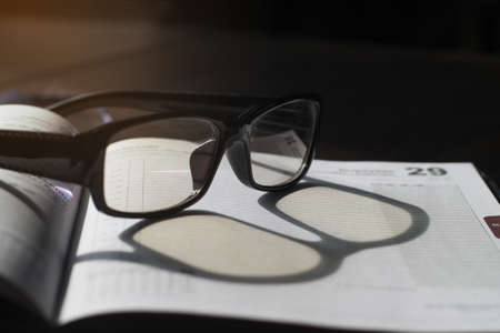 Glasses are on the calendarの写真素材
