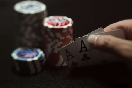 Poker Aces pair with dark background