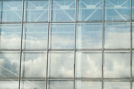 The texture of the glass windows of buildingsの写真素材