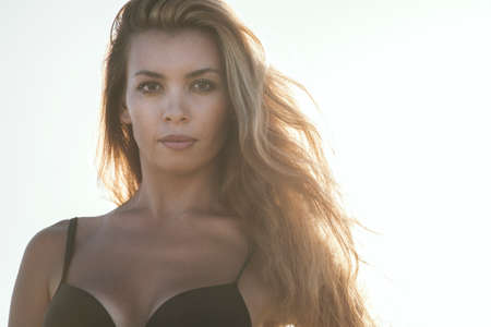 Portrait of a beautiful girl in a swimsuit