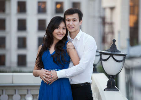 Couple in love posing at the cameraの写真素材