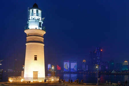 Buildings by the lakeのeditorial素材