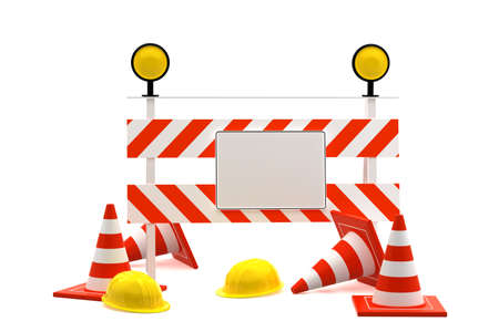 Under reconstruction concept isolated on white background  3d renderの写真素材