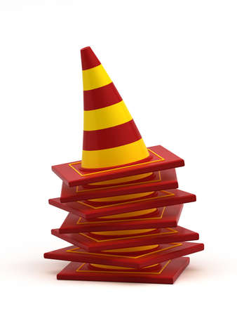 Road cones isolated on white background  Stackedの写真素材