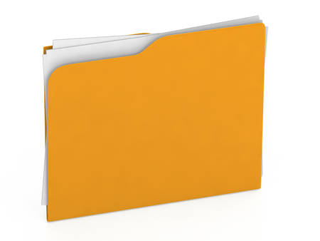 Yellow folder - 3d file -  Icon isolated on white background - 3d rendering の写真素材