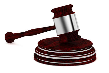 Wooden gavel - judge - Law concept icon - isolated on white backgroundの写真素材