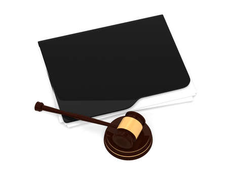 Judge gavel and grey folder - LAW concept - 3d renderingの写真素材