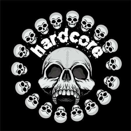 grunge skull coat of armsのイラスト素材