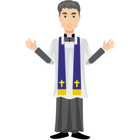 Catholic priest in a cassockのイラスト素材