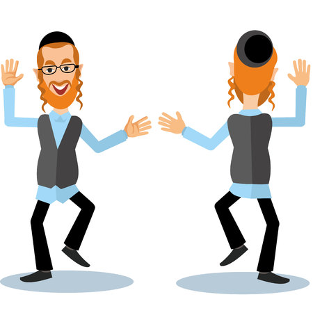 orthodox jew, hassid, rabbi, with Payot and Kippahのイラスト素材
