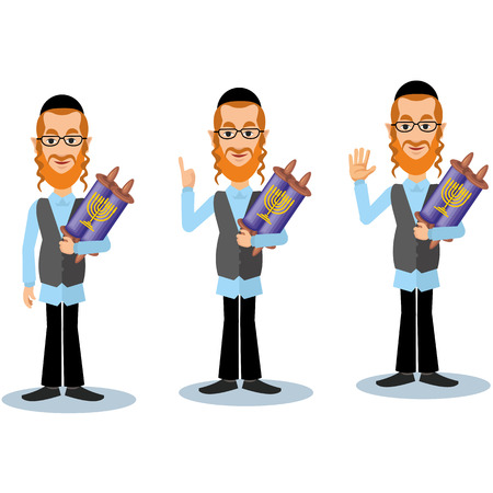 Jew with bookのイラスト素材