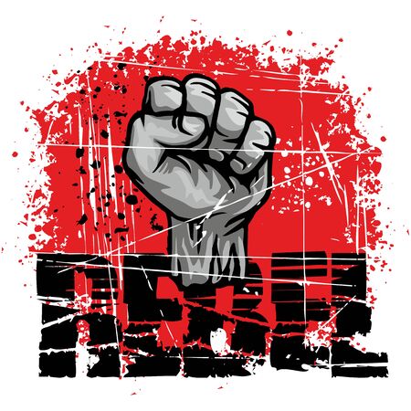 rebel-fist t-shirt designのイラスト素材